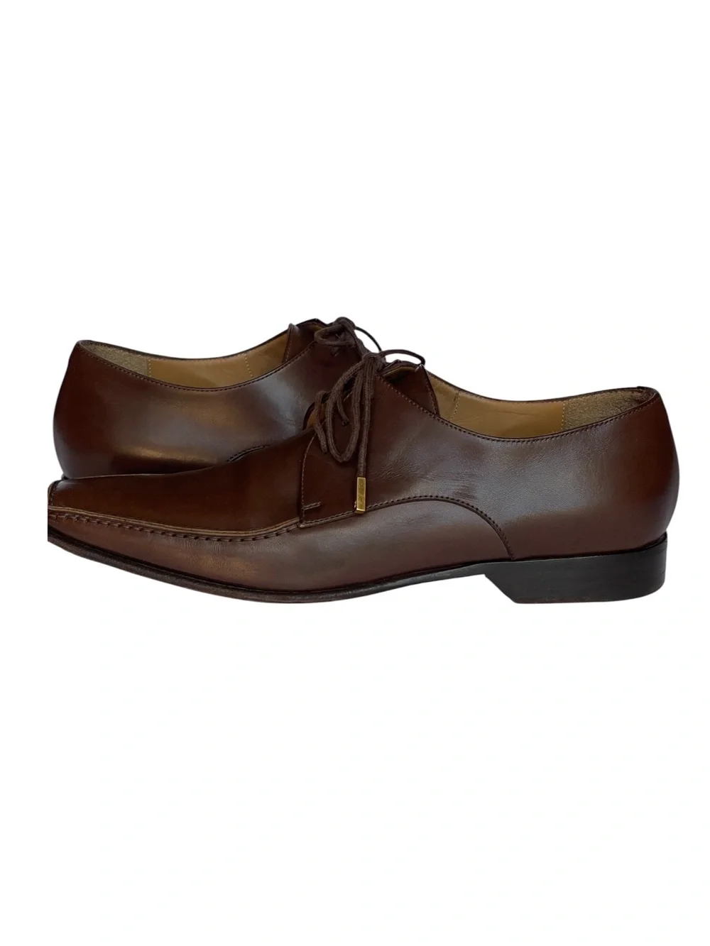 LOUIS VUITTON MENS BROWN CALFSKIN SQUARE TOE DERBY SHOES SZ 40 = 7 US MED